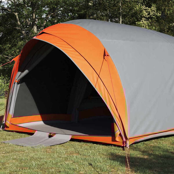vidaXL Tenda tunnel Grigio e arancione 410 x 285 x 198 cm taffet&agrave;