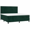 vidaXL Letto a Molle con Materasso e LED Verde Scuro 160x200cm Velluto