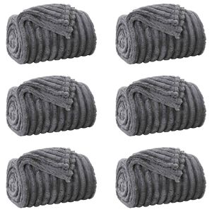 vidaXL Coperte da Pile 6 pz Grigio Scuro 150 x 130 cm 2.85 kg Panno
