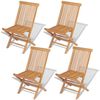 vidaXL Sedie da Giardino Pieghevoli 4 pz in Legno Massello di Teak