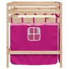 vidaXL Letto a Soppalco con Tende Bambini Rosa 90x190 cm Massello Pino