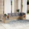 vidaXL Set Divano da Giardino 6 pz con Cuscini Beige in Polyrattan