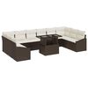 vidaXL Set di divani 11 pz Marrone e Crema polyrattan