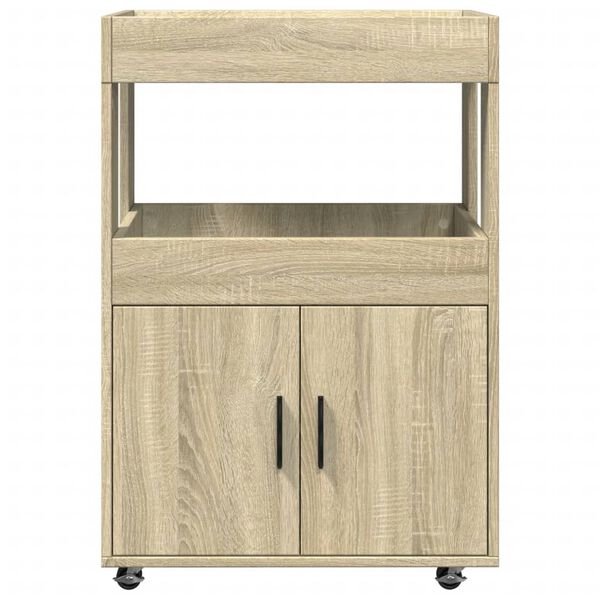 vidaXL Carrello Bar Rovere Sonoma 60x39,5x89 cm in Legno Multistrato