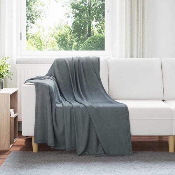 vidaXL Coperte da Pile 24 pcs Grigio scuro 170 x 130 cm Panno
