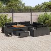 vidaXL Set Divano da Giardino con cuscino 13 pcs Nero polyrattan