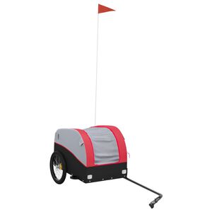 vidaXL Rimorchio da Bici Nero e Rosso 30 kg in Ferro