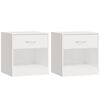 vidaXL Comodini 2 pz con Cassetto in Bianco Lucido