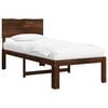vidaXL Letto Singolo con Testiera ROSTOCK Marrone Scuro 90 x 190 cm