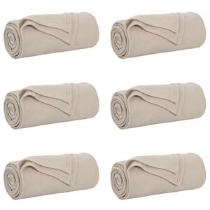 vidaXL Coperte da Pile 6 pz Beige 170 x 130 cm 1.86 kg Panno