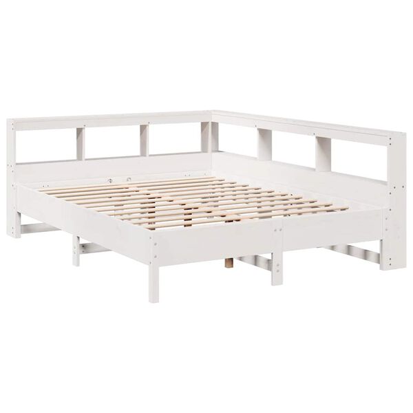 vidaXL Letto Libreria senza Materasso Bianco 160x200 cm Legno di Pino