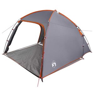 vidaXL Tenda Capanna 2 persona Grigio e arancione taffet&agrave;