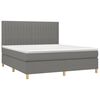 vidaXL Letto a Molle Materasso e LED Grigio Scuro 180x200cm in Tessuto