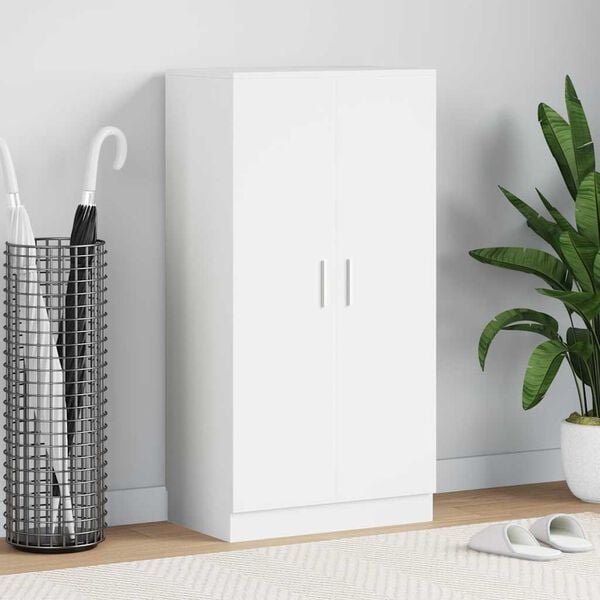 vidaXL Scarpiera con 7 Mensole Bianca