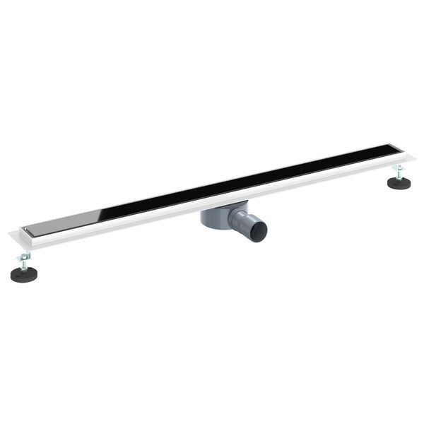 vidaXL Scarico doccia con copertura in vetro e sifone a 360&deg; 100 cm