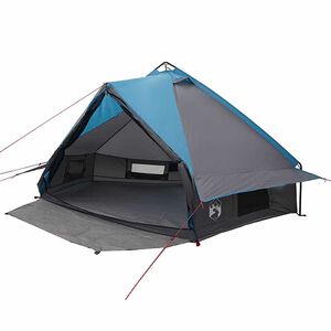 vidaXL Tenda a struttura a piramide per 6 persone Blu e Grigio