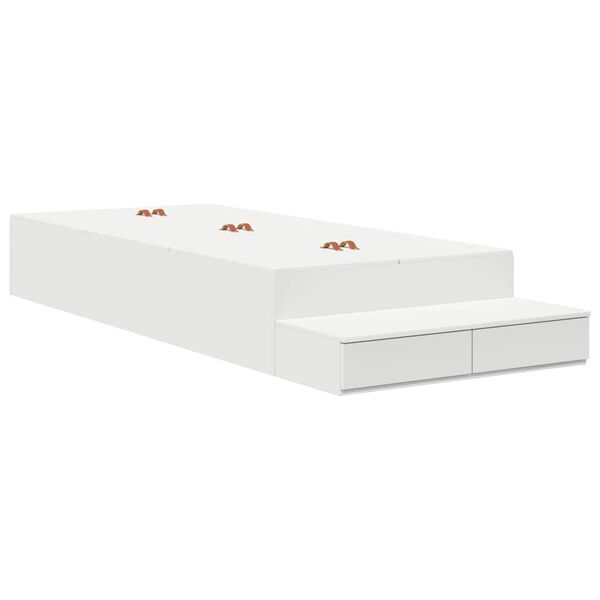 vidaXL Struttura letto con contenitore Bianco 75 cm Legno multistrato
