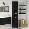 vidaXL Mobile da Bagno Rovere Nero 30 x 30 x 190 cm Legno multistrato
