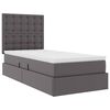 vidaXL Letto con contenitore e LED Grigio 90 x 200 cm Pelle Sintetica