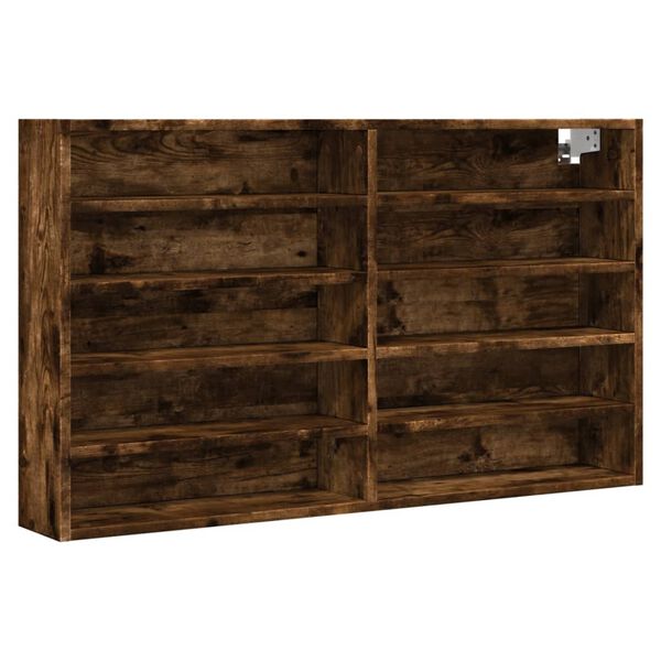 vidaXL Armadietto Vetrina Rovere Fumo 100x15x58 cm Legno Multistrato