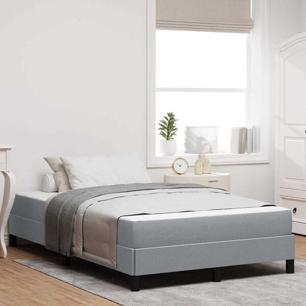 vidaXL Letto a molle con materasso Grigio chiaro 120 x 190 cm Tessuto