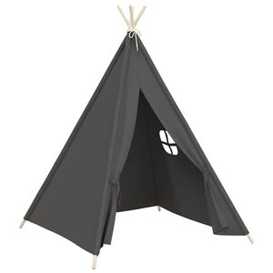 vidaXL Tenda Tipi Bambini con Borsa Grigio Microfibra 120x120x150cm