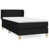 vidaXL Giroletto a Molle con Materasso Nero 90x190 cm in Tessuto