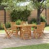 vidaXL Set da Pranzo per Giardino 7 pcs Marrone 150 x 90 x 75 cm