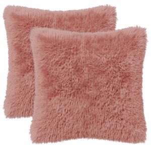 vidaXL Federa 2 pcs HEERLEN Rosa 30 x 30 cm Fleece PV