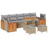vidaXL Set Divano da Giardino con cuscino 10 pcs Beige e Grigio Chiaro