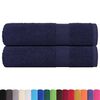 vidaXL Asciugamani da bagno FROGN 2 pz Blu navy 100x150 cm 360 g/m&sup2;