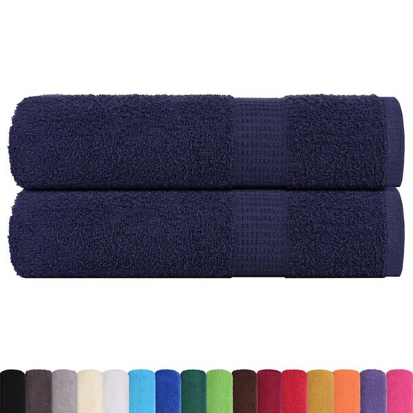 vidaXL Asciugamani da bagno FROGN 2 pz Blu navy 100x150 cm 360 g/m&sup2;