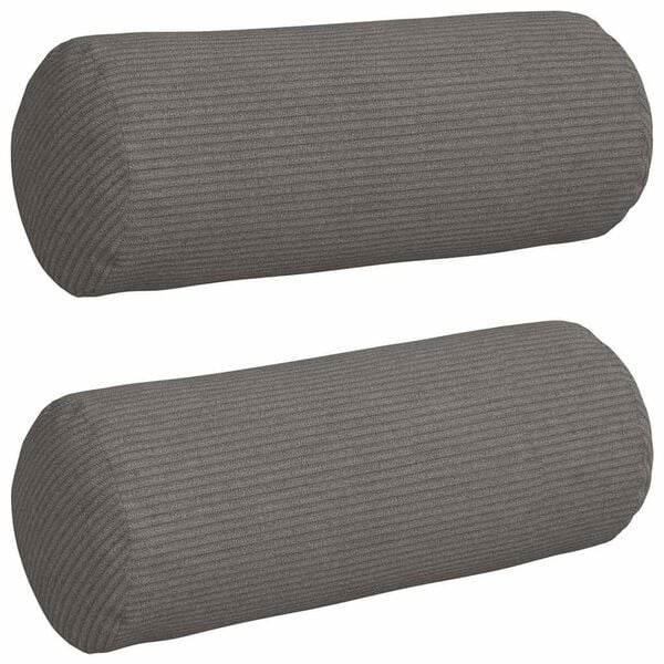 vidaXL Cuscini a rullo 2 pcs Grigio chiaro Ø 15 x 40 cm