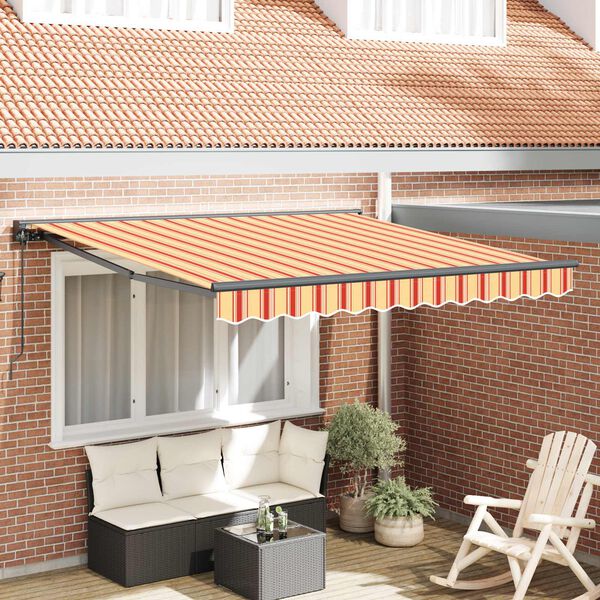 vidaXL Tenda Retrattile Multicolore 350 x 250 cm Alluminio e Tessuto