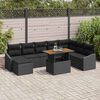 vidaXL Set da Pranzo per Giardino con cuscino 9 pcs Nero e Marrone
