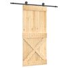 vidaXL Porta Scorrevole con Set Hardware 95x210 cm Legno Massello Pino