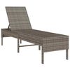 vidaXL Lettino Prendisole con Cuscino Grigio 55x200x44cm in Polyrattan
