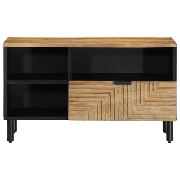 vidaXL Mobile Porta TV Marrone 80x33x46 cm in Legno Massello di Mango