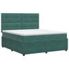 vidaXL Letto box spring con materasso Verde Scuro 160 x 200 cm Velluto