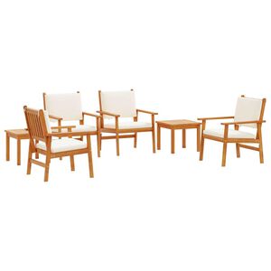 vidaXL Set Divano da Giardino 6 pcs Marrone Legno di Acacia Massello