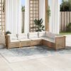 vidaXL Set Divano da Giardino 6 pz con Cuscini Beige in Polyrattan
