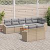 vidaXL Set Divano da Giardino con cuscino 9 pcs Beige polyrattan