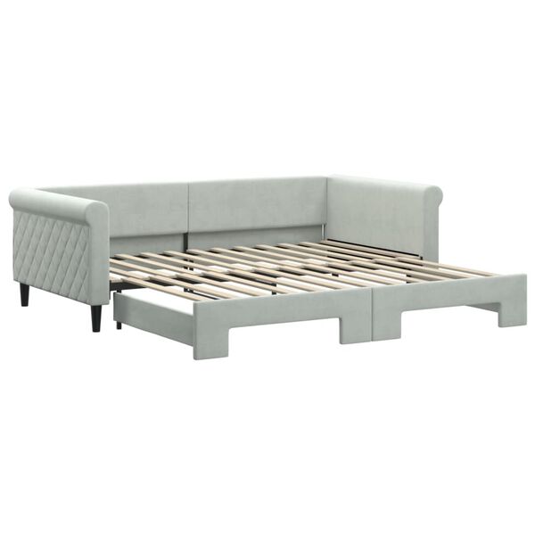vidaXL Divano Letto con Letto Estraibile Grigio Chiaro 100x200 Velluto