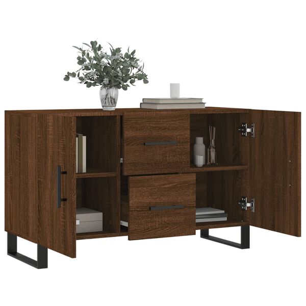 vidaXL Credenza Rovere Marrone 100x36x60 cm in Legno Multistrato