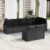 vidaXL Set Divano da Giardino con archiviazione 8 pcs Nero polyrattan