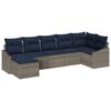 vidaXL Set Divano da Giardino 7 pcs Grigio e Blu Navy polyrattan