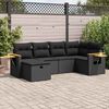 vidaXL Set Divano da Giardino 6 pz con Cuscini Nero in Polyrattan