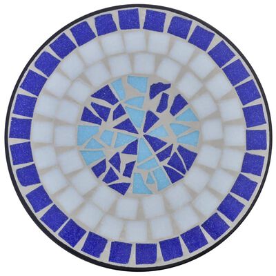 Tavolino Piante Modello Mosaico Blu e Bianco