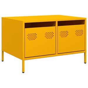 vidaXL Mobile TV Giallo Senape 68x50x43,5 cm Acciaio Laminato a Freddo
