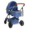 vidaXL Passeggino 2 in 1 Blu Marino in Alluminio